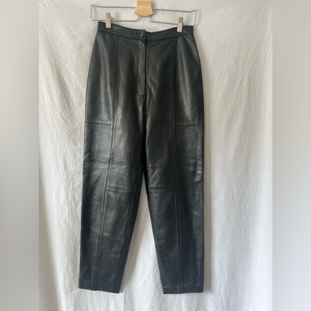 Vintage high waisted lamb skin pants XS